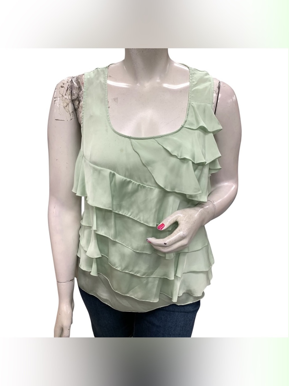 Spense NWT Mint Green Ruffled Scoop Neck Camisole Size Xl